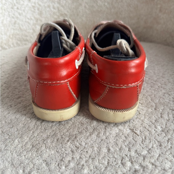 Quoddy Made In USA Red Leather Boat Shoes Womens 6.5 Handsewn Blucher Moc - Picture 5 of 11